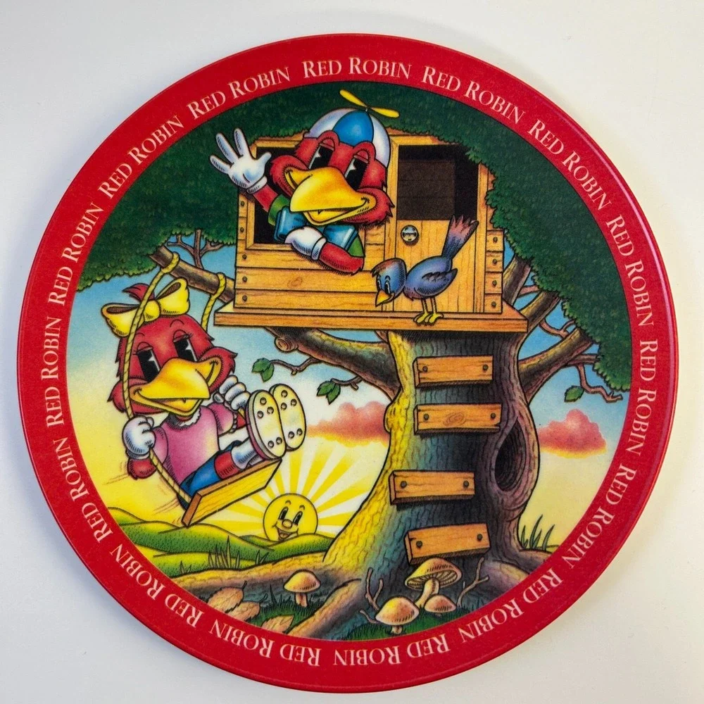 Vintage Red Robin Hamburgers Restaurant Children's Plate‎ Made In USA